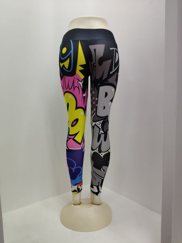 Printed Pants Slim Yoga Pants Sports Leggings Women