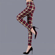 Plaid Leggings Women Sexy Pants Push Up Leggings Fashion F