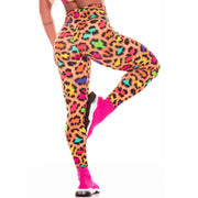 Colorful Leopard Print Moisture Wicking Yoga Pants Exercise Workout Pants Hip-showing Women Leggings