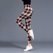 Plaid Leggings Women Sexy Pants Push Up Leggings Fashion F