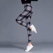 Plaid Leggings Women Sexy Pants Push Up Leggings Fashion F