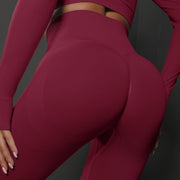 High Waist Seamless Yoga Pants Women's Solid Color Full Length Leggings Fitness Hip Up Running Sport Gym Legging Outfits