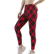 Plaid Leggings Women Sexy Pants Push Up Leggings Fashion F