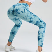 Fashion Tie Dye Printed Leggings High Waist Hip Lifting Tight Fitness Sports Yoga Pants For Women